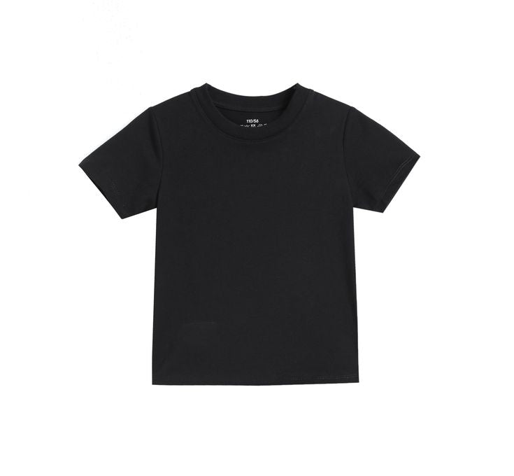 Black round neck cotton for kids