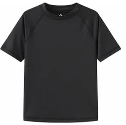 Round Neck Black Polyester Kids