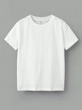 White plain round neck cotton for kids