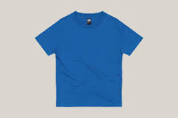 Round Neck Sky Diver Blue Cotton Kids