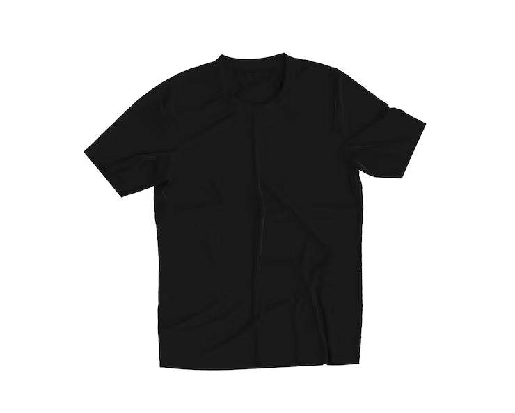 Round Neck Black cotton